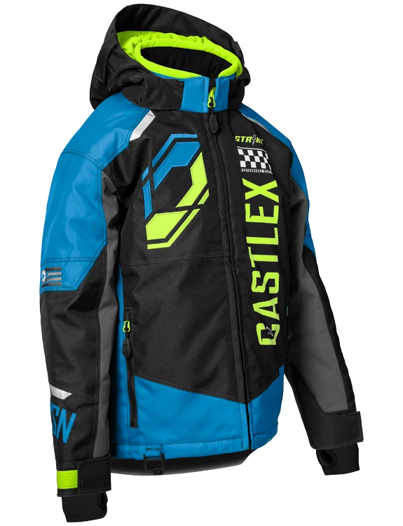 Castle X Youth Strike Process Blue Black Hi Vis Snowmobile Jackets