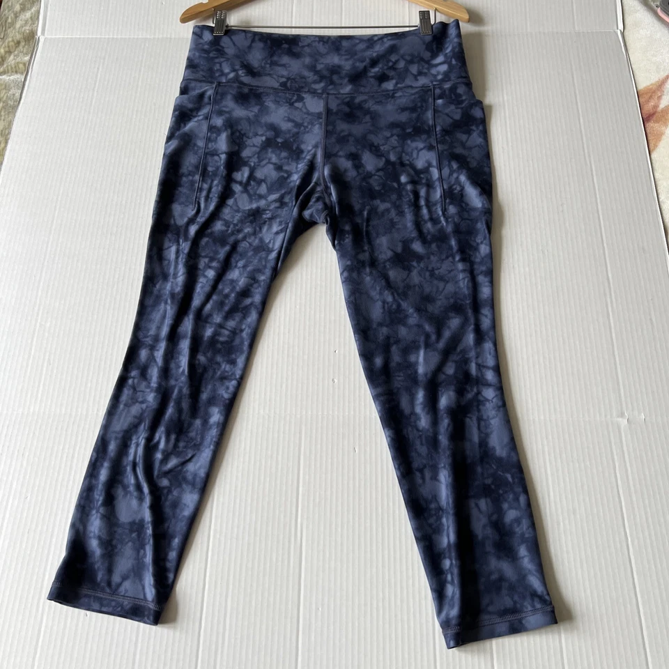 Leggings ajustados Athleta para mujer talla XL bolsillo azul tie dye💖 Foto 3 de 4