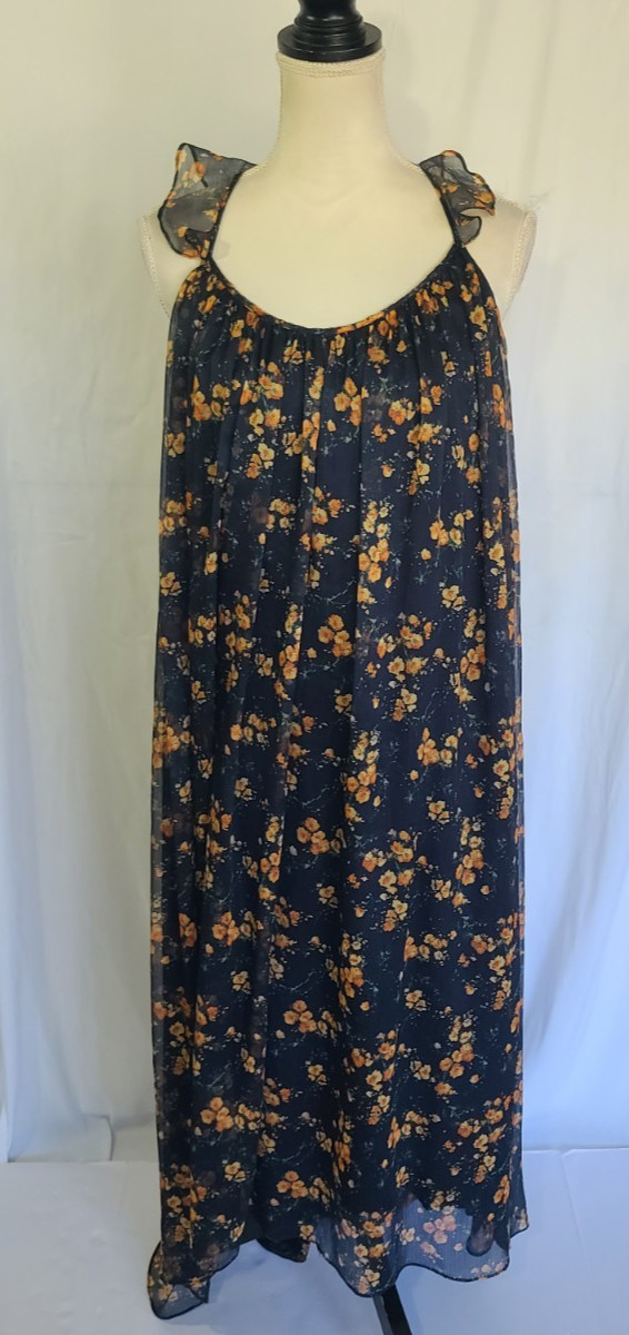 Zara Basic Collection High-Low Chiffon Floral Dre… - image 1