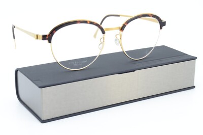 LINDBERG Brille 9825 49-19 T409 135 PGT Tortoise Gold Panto Optic Strip Titanium