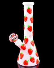 CUTE BONG Strawberry Starlight Glow In The Dark Beaker Bong GIRLY Bong *USA*