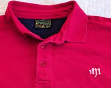 VTG Y2K Mecca Hip Hop Polo Shirt Mens XL Red 3 Buttons Logo Tag 90s Rap B.I.G.