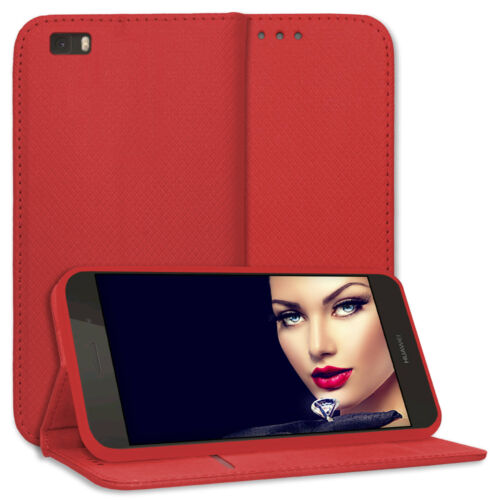 Schutzhülle Bookstyle für Huawei P8 lite (ALE-L21 / 5.0'') (rot) Tasche Case - Afbeelding 1 van 10
