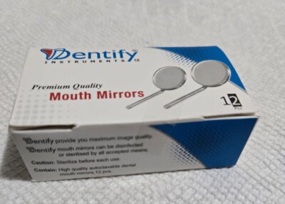 12 Pieces Dental Stainless Steel Mouth Mirrors 5# simple Stem Autoclave able New