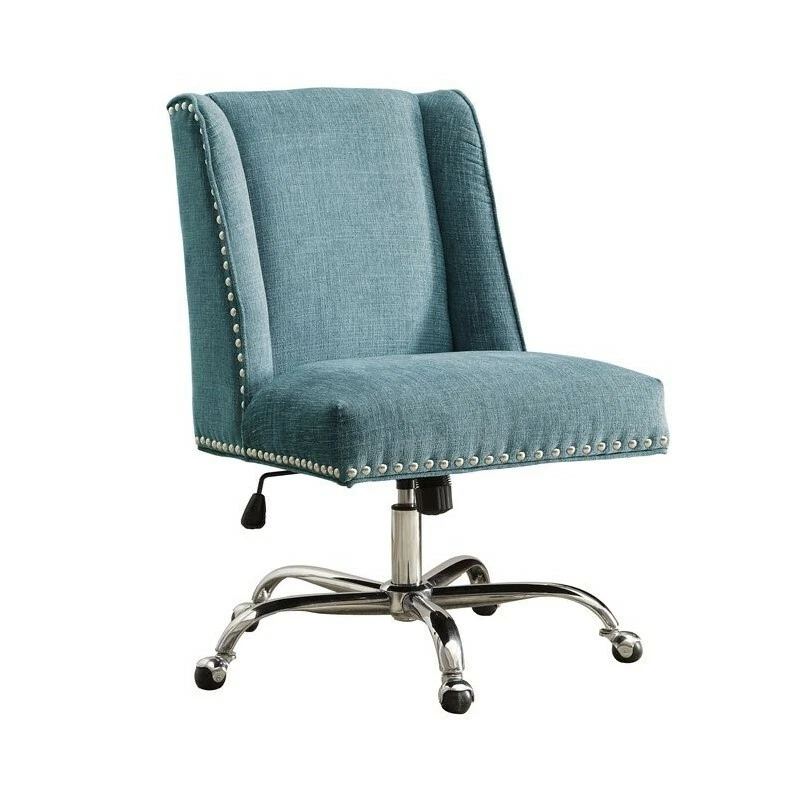Riverbay Furniture Armless Upholstered Office Chair in Aqua eBay