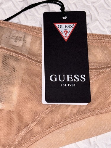 GUESS Sheer Mesh Coconut Sugar Nude Brasiliano Cheeky Panty NUOVO donna taglia M 6 - Foto 7 di 8