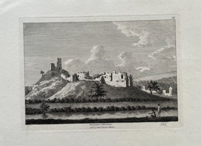 ANTIQUE PRINT OKEHAMPTON CASTLE DEVON 1784 PUB S HOOPER ENG D.L.