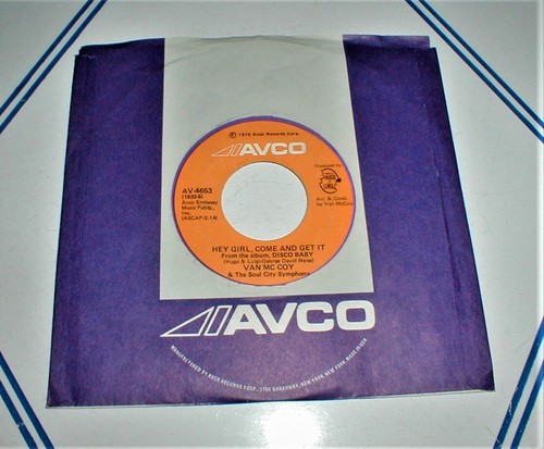 VAN McCOY Original 1975 "The Hustle" 45 Avco NM/NM- UNPLAYED - Picture 2 of 2