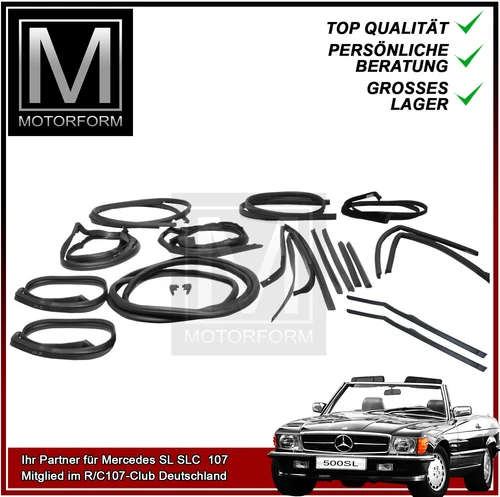 Mercedes SL W107 R107 complete gasket set 20 seals rubber seals rubber new