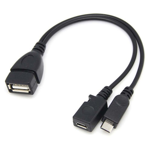 Q25 USB 2.0 A Prise Sur Micro USB Fiche + Douille Câble Adaptateur OTG, 20 CM