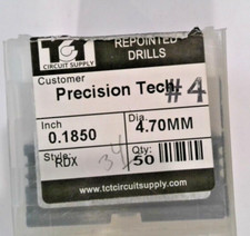 TCT REPOINTED DRILLS RDX 13 0.1850" DIA 0.472" FLUTE LOT OF 7 