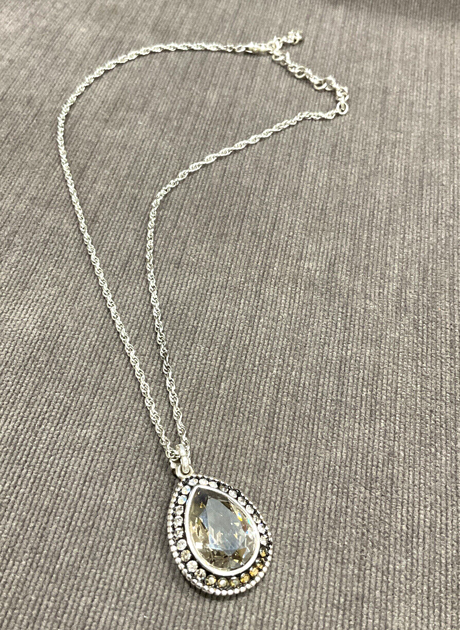 BRIGHTON Light Champagne Crystal Rhinestone Teardrop Pendant Ladies ...