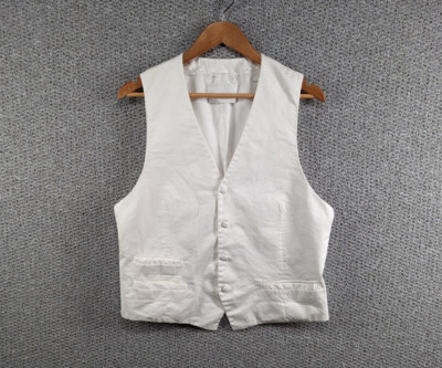 PRADA Milano Vintage Damen weiß V-Ausschnitt Designer Weste Weste Weste - L
