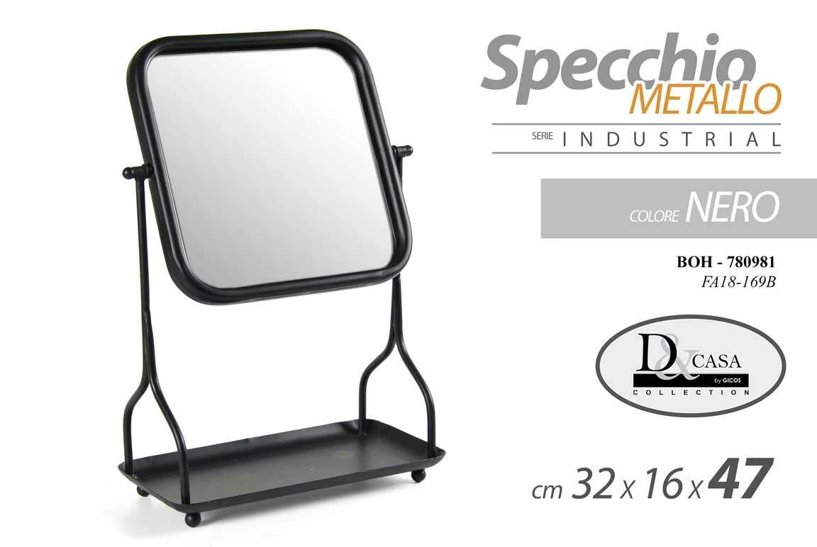DESBING Specchio Da Parete Nero Opaco 91,4x91,4 Cm, Rettangolare, In Vetro Temperato, Per Bagno E Soggiorno