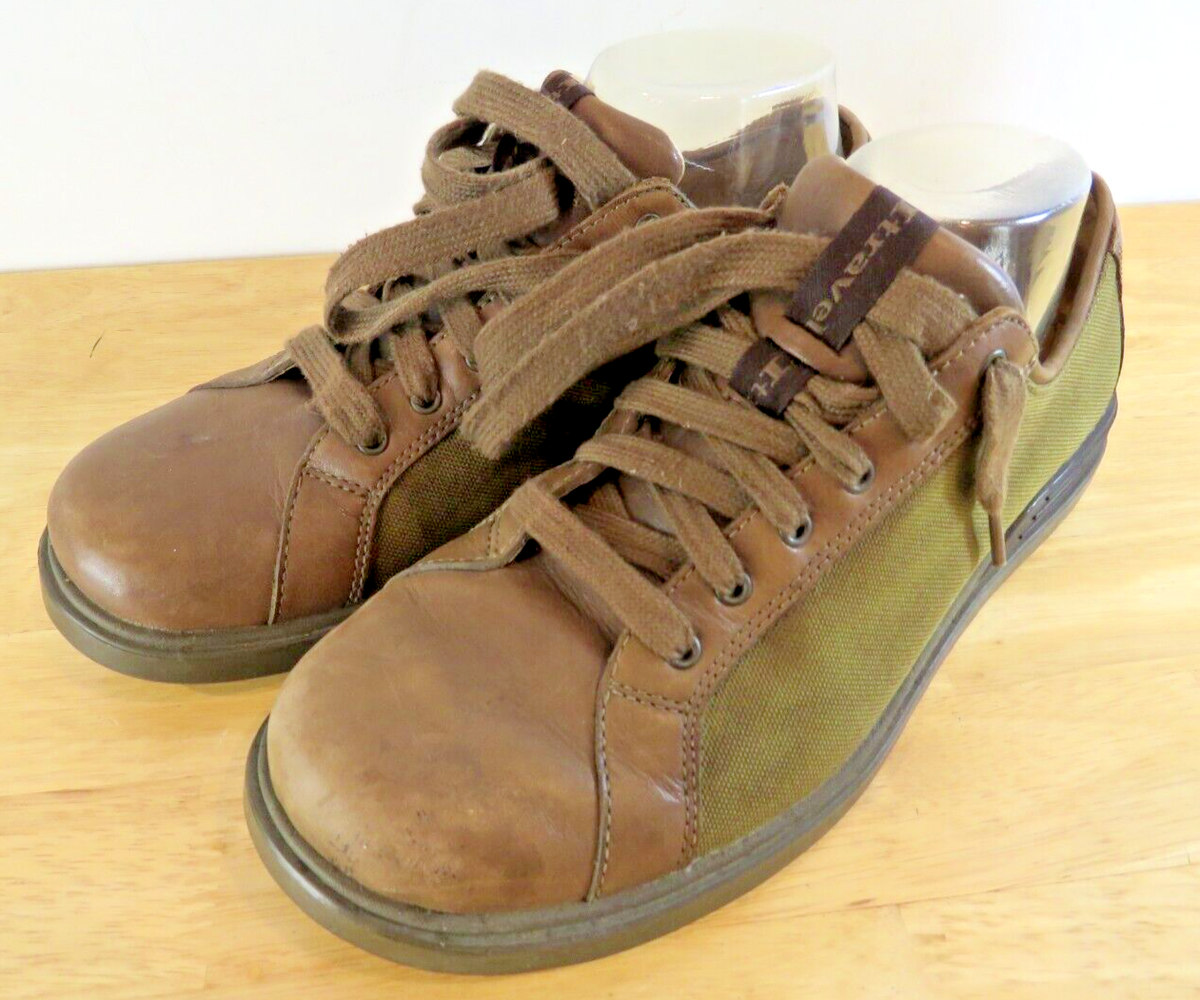 Travel Shoes Sz 41 M Loafer Green Brown Leather Men Comfort