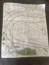 Original WW II NACI-HO Pacific Theater Survival Cloth Map Palau Island Area