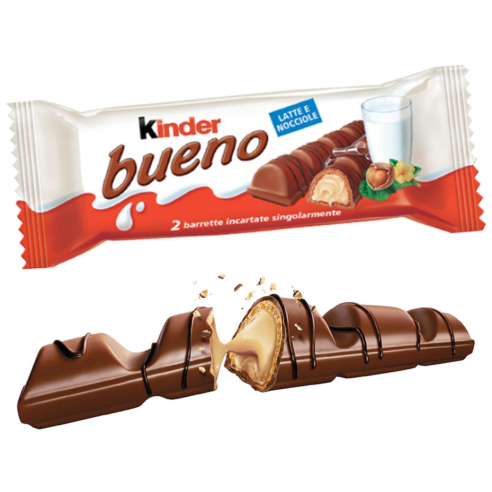 Kinder Bueno 2 Barrette Incartate 6 Snack da 43 g Cioccolato Nocciola