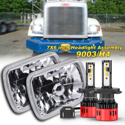 2x 5x7 7x6'' LED Headlights DOT Hi-Lo Beam Fit Peterbilt 365 367 2008-2017 Truck