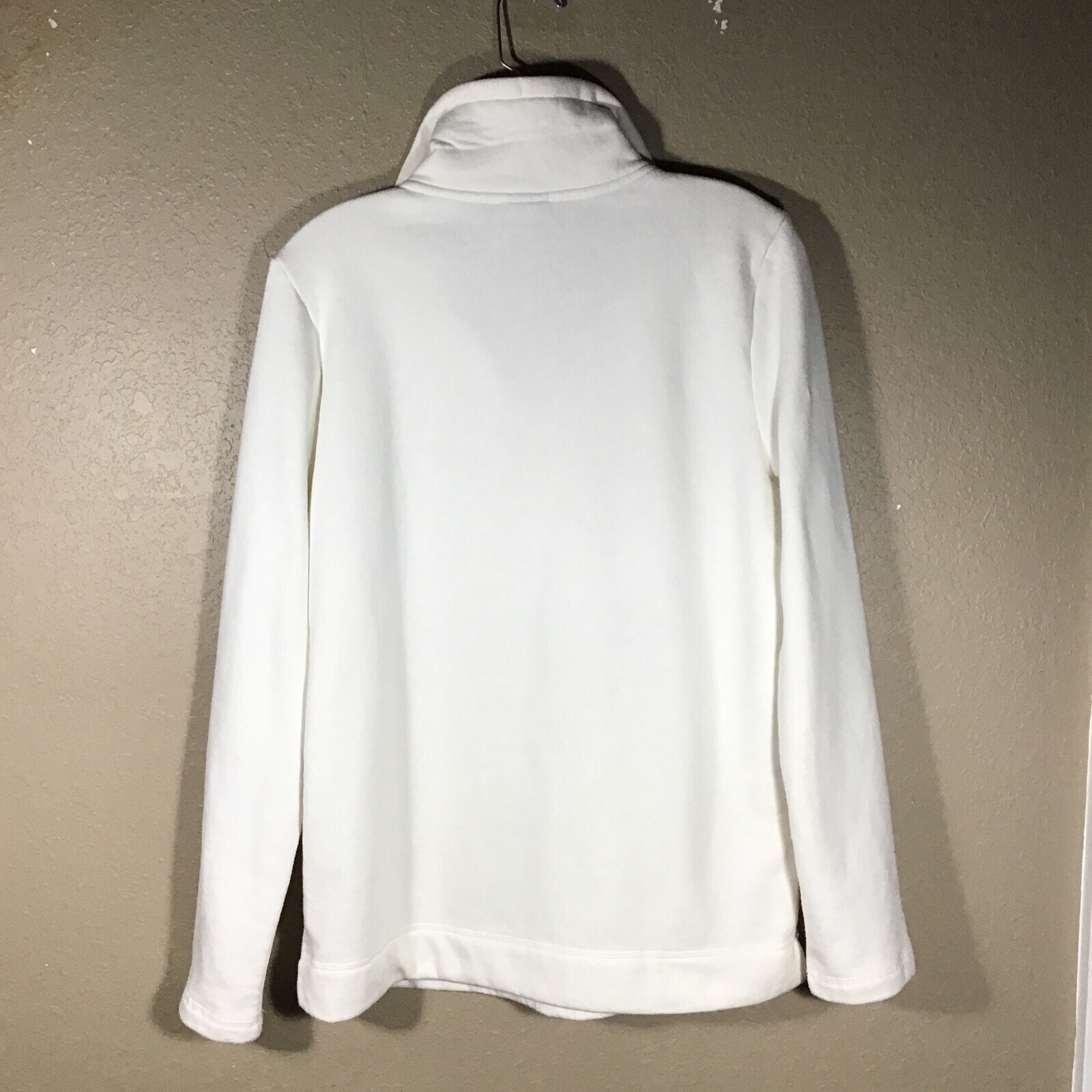 Basic Editions Jacket Ivory Sz M Soft Fleece  1/4… - image 13