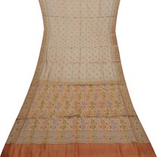 Vintage Pale Pink Sarees 100 Pure Silk Woven Indian Sari 5YD Decor Craft Fabric