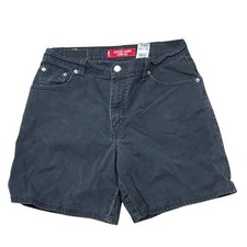 Vintage Levi  s Black Denim Jean Shorts Classic Stretch 8 Mid Rise Womens Y2K