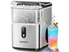 EUHOMY Nugget Ice Maker Countertop, Ready in 7 Mins, 34Lbs/24H Pebble Ice Maker