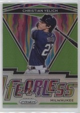 2021 Panini Prizm Fearless Lime Green Prizm 47/125 Christian Yelich #FR-14 13c1