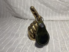 Image of Handmade leather Apple AirTag Case Keyring Holder GREEN MADE TO ORDER