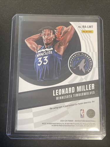 Leonard Miller 2023-24 Panini Revolution Rookie Auto Levels #RA-LMT - Bild 2 von 2