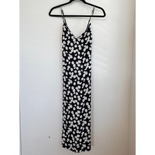 Reformation Daisy Sun Dress Black White Floral Sz 8