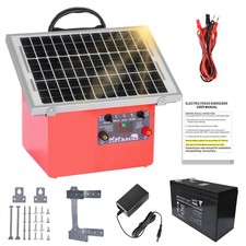 20 Mile 7.5W Solar Power Fence Charger 0.5 J Electric Fence Energizer Livestock