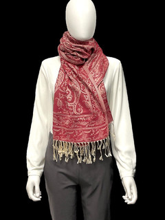 PASHMINA SCHAL 70 X 170 CM IN DUNKEL ROT SOGNI D´ORO SCHMUCKJAGD