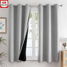 Blackout Curtains Noise Reducing Thermal Energy Efficient Drapes New