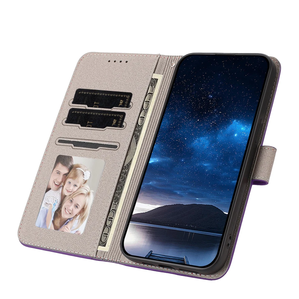 Magnetic Flip Leather Case For Samsung S21 FE S22 S23 S24 S25 Wallet Phone Cover - Image 3 of 4