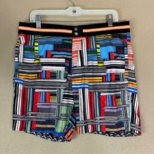 Robert Graham Men's Classic Fit Multi Color Skull Print Swim Trunks Size 32