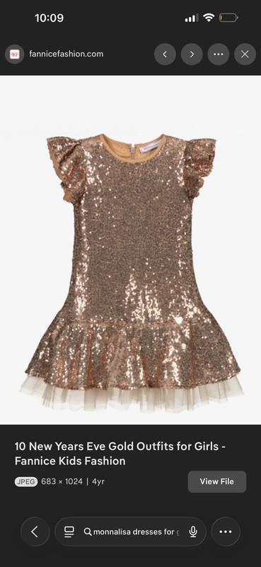 Monnalisa girls Party Dress Size 7 Gold Sequin 