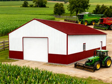 51x31FT Metal Barn Garage w/ Electric Roll-Up Door for Farm & Industrial Storage