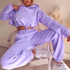 Women's Fashion Trend Wear, Long-sleeved Sports Casual Suit Waist Two-piece Set