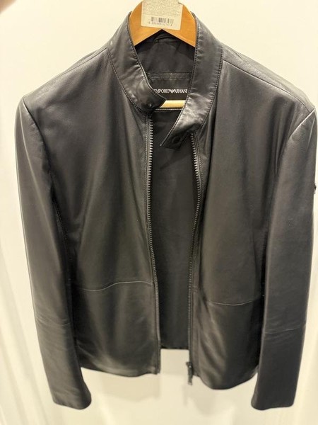 Men Emporio Armani Jacket Black Leather 36 / S /