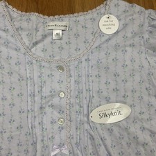Miss Elaine Women's Picot-Trim Floral Printed Nightgown silky knit size XL NWT