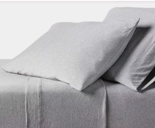 Threshold 4 Pcs Jersey Sheet Set Light Gray Full Size 100 Cotton