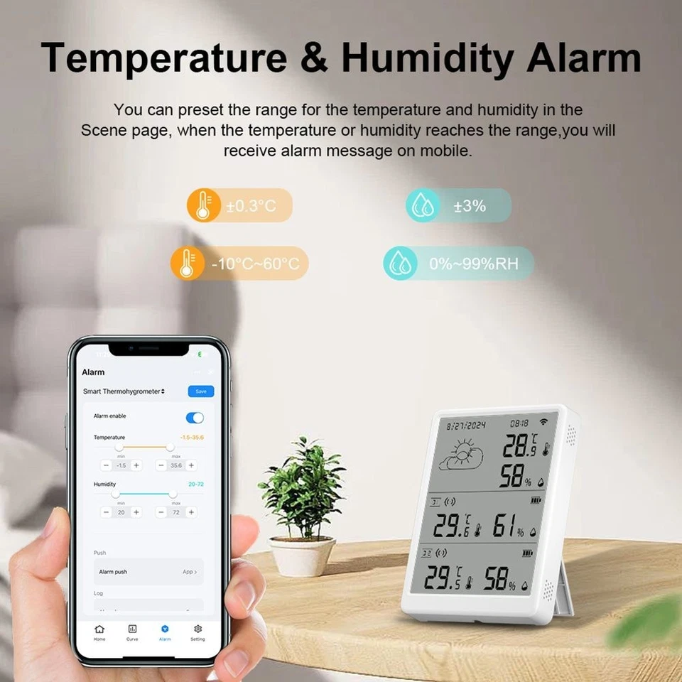 Smart WiFi Hygrometer for Real Time Temperature and Humidity Management - Image 2 of 4