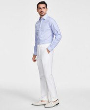 Michael Kors Mens Classic fit Dress Pants 34 / 32 White Solid Stretch