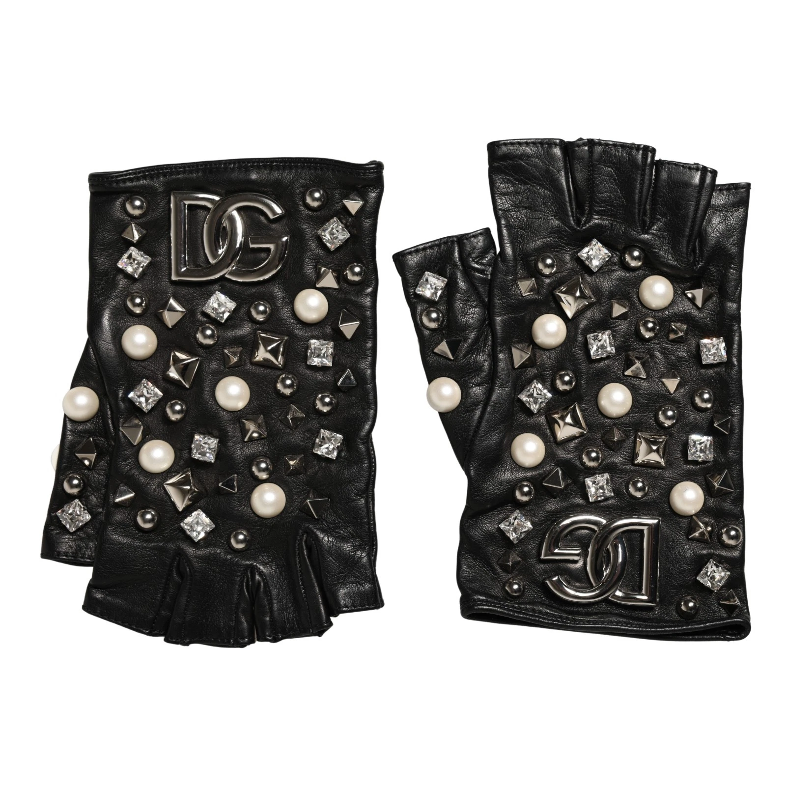 DOLCE & GABBANA Gloves Black Pearl Embellished Wrist Length 7.5 / M RRP 1200usd
Opens in a new windo