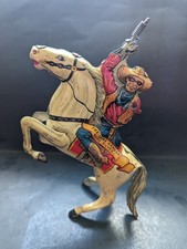 vintage 1938 Marx The Lone Ranger Hi Yo Silver tin windup toy No arm/rope Works 