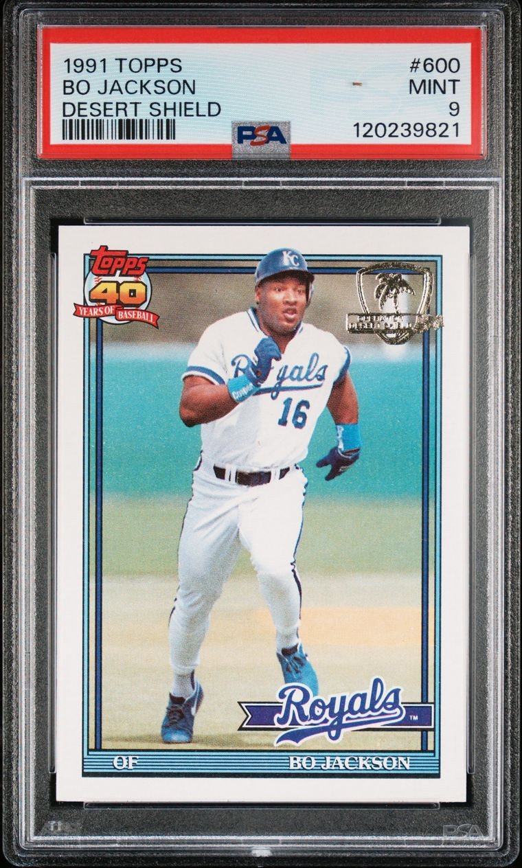 1991 Topps - Bo Jackson - Desert Shield - #600 - PSA 9 - Kansas City Royals