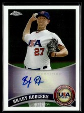 2011 Topps Chrome USA Baseball Autographs Brady Rodgers Auto Collegiate National