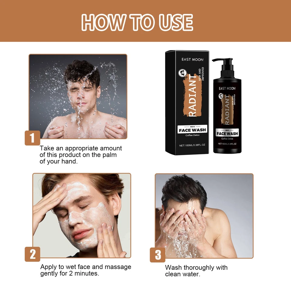 Limpador Facial Masculino 100ml Óleo Esfoliante Limpeza Profunda Controle Brilhante Hidrato - Imagem 3 de 4