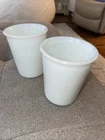 Lot Of 2 Vintage Opalescent Milk Glass Juice Tumbler 3.5"