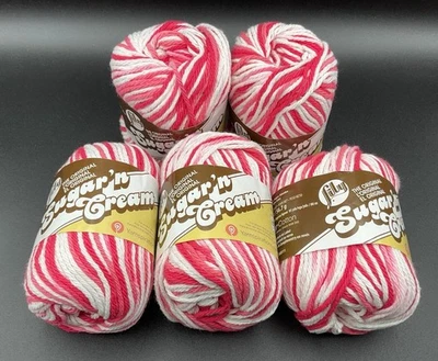Lot of 5 - Lily Sugar ‘N Cream 4 Ply Cotton Yarn - Azalea - 2 Oz Skeins - Image 1 of 4